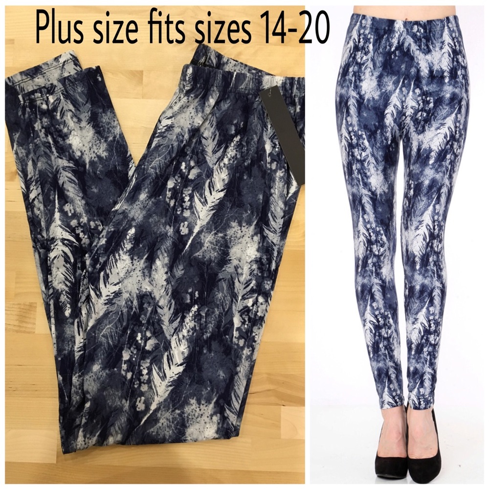 🆕 PLUS SIZE feather leggings