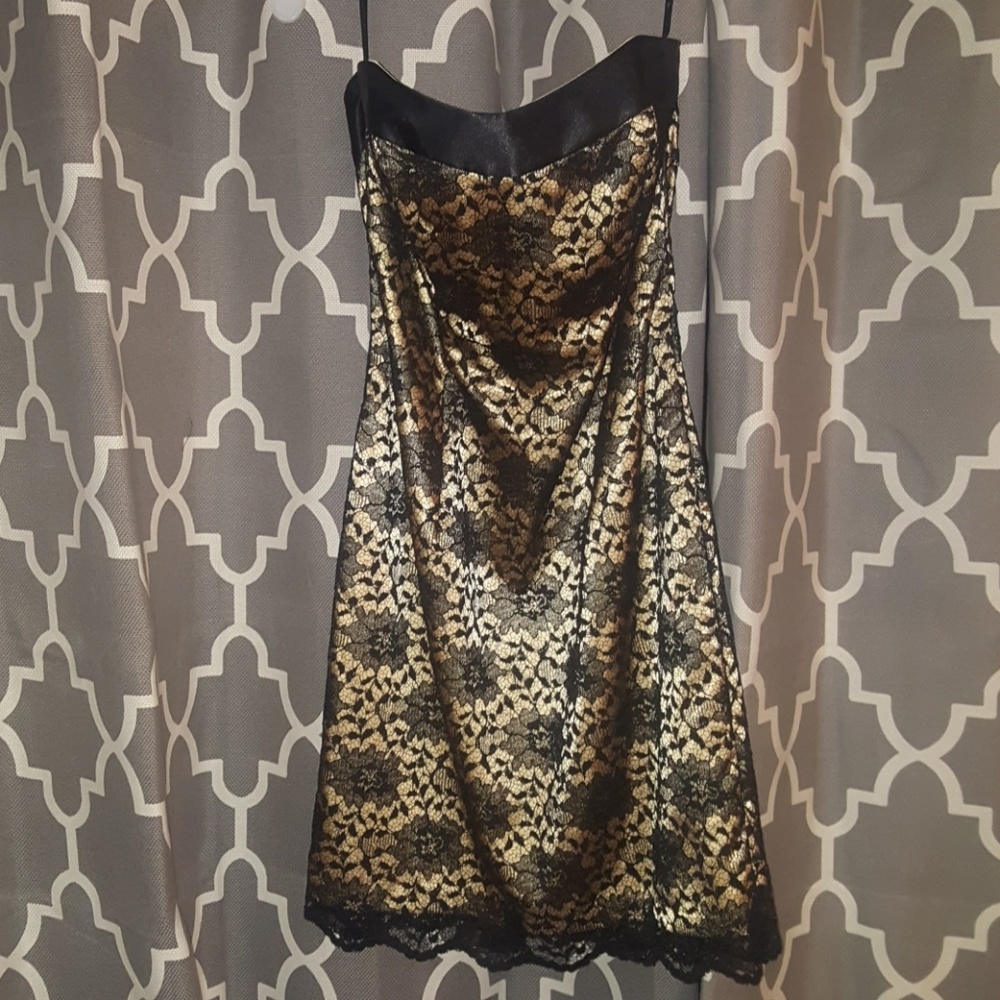 Gold & Black Lace Dress