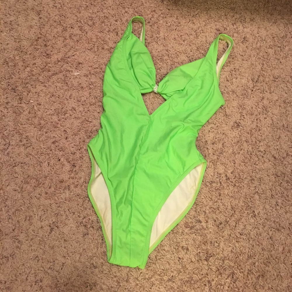Lady m pageant swimsuit lime green