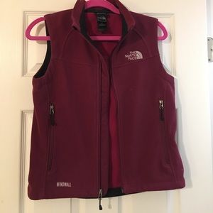 The North Face Burgundy Fleece Vest- Size Small