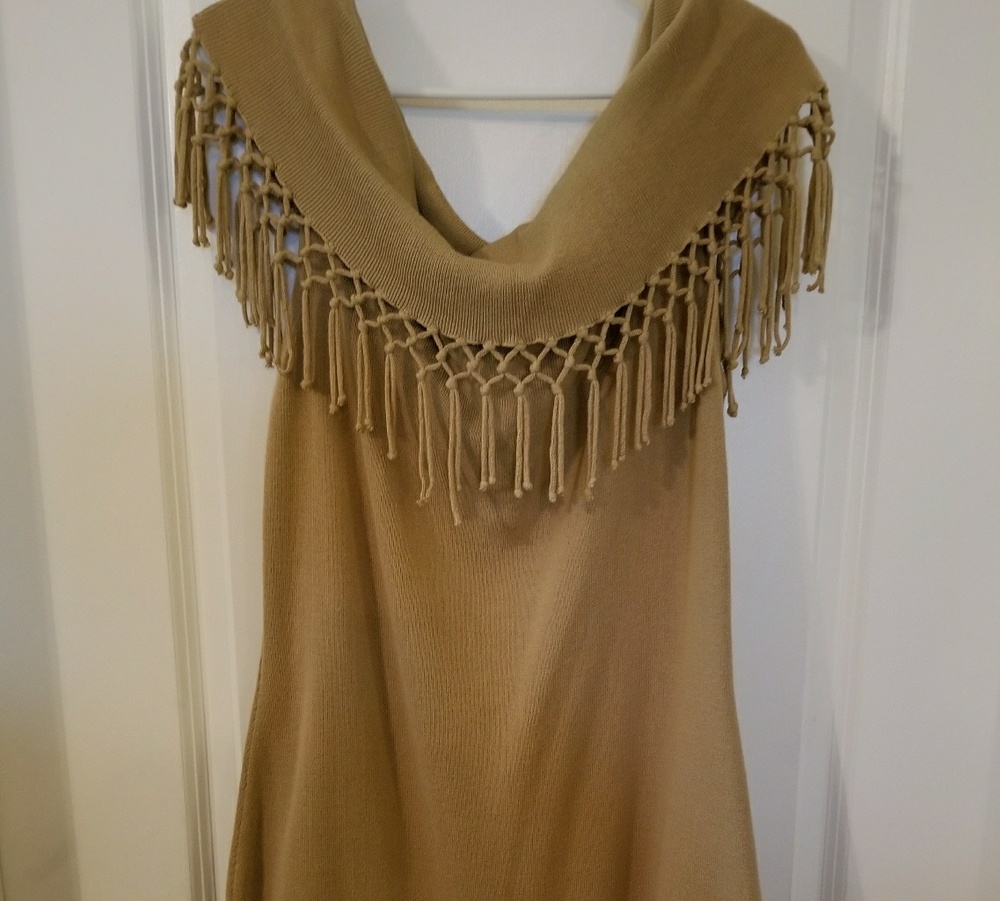 Fringed Off The Shoulder Sweater Dress🍁🍂