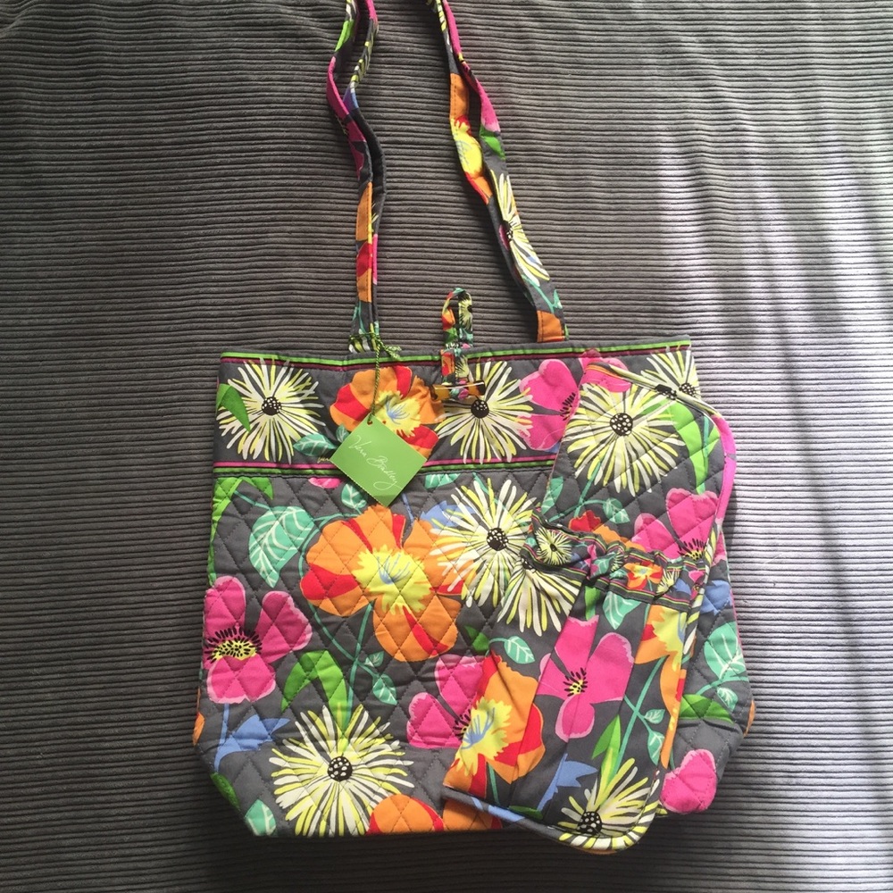 Vera Bradley travel tote & curling/flat iron cover