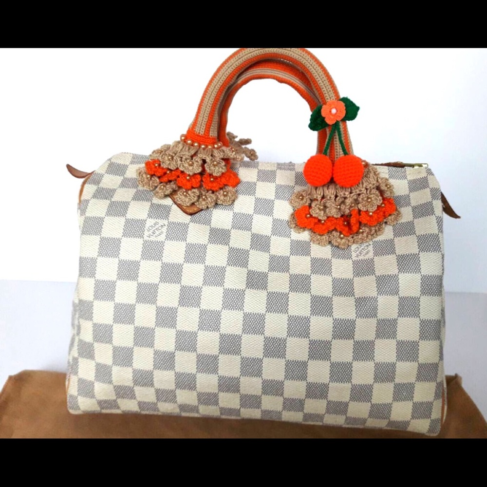💯 % Louis Vuitton Speedy30 amier Azur Canvas👜💕