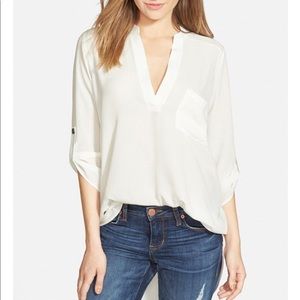 Lush Roll Tab Sleeve Top