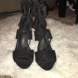 Black lace up heels