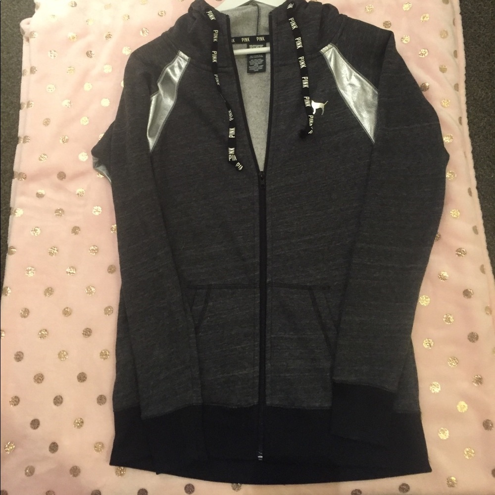 Gray and Silver Zip Up