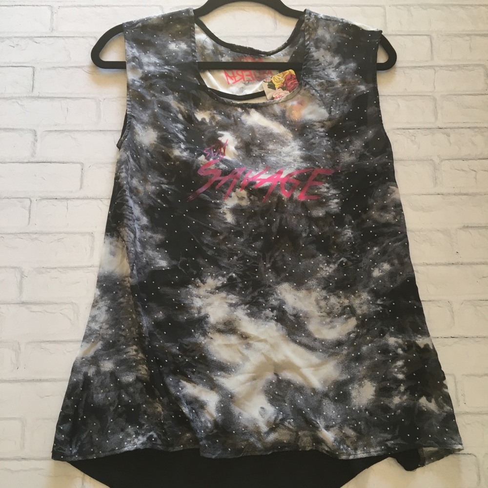 Stay savage sheer top