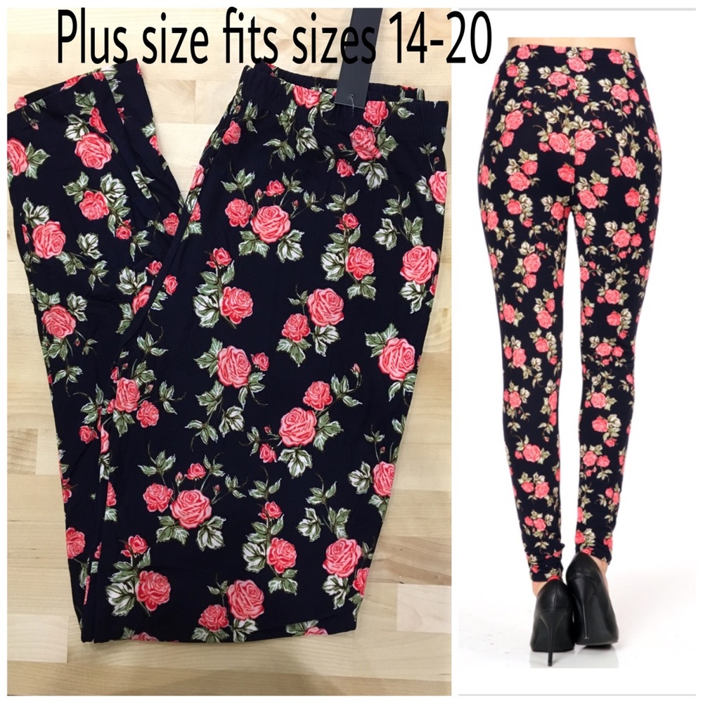 🆕 PLUS SIZE rose leggings