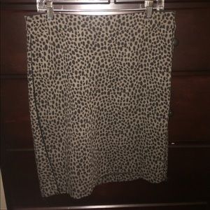 Olive green/black leopard print Ann Taylor skirt