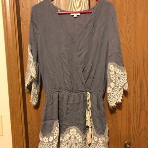 Grey lace romper