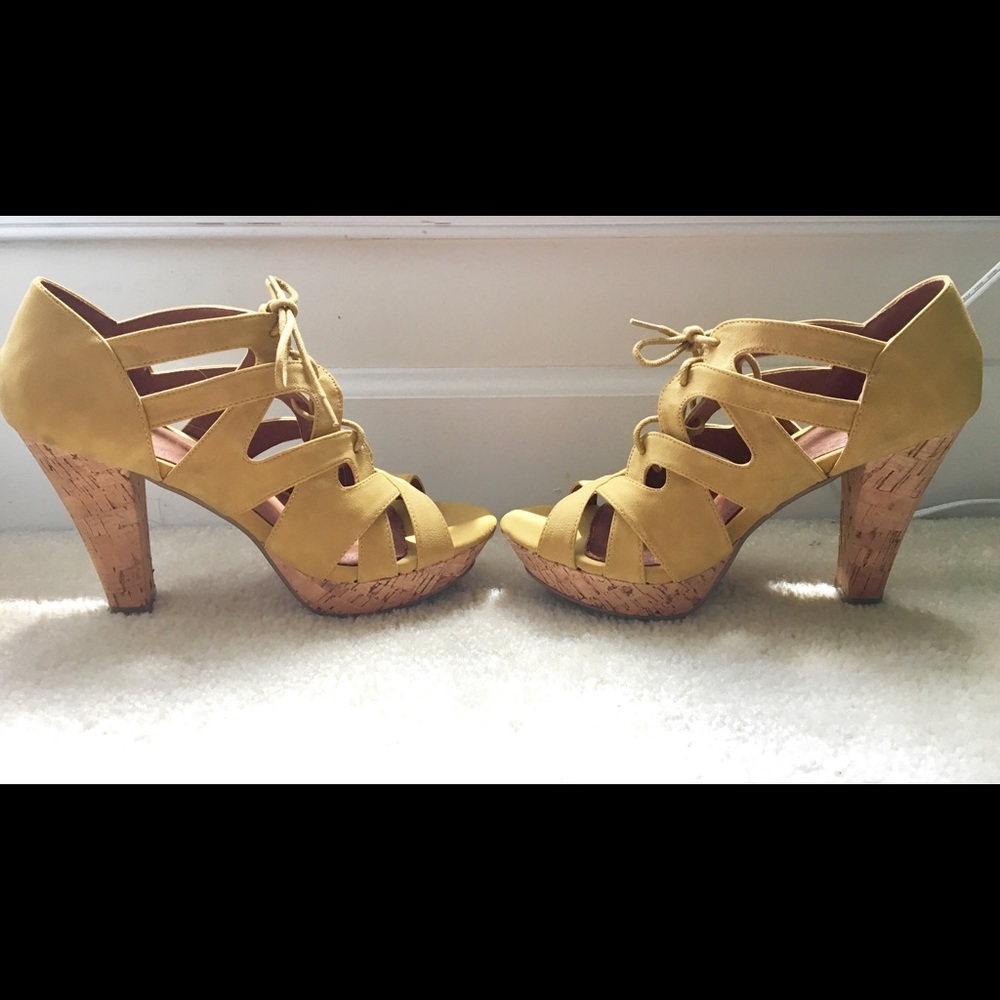 Sexy and elegant cork heels