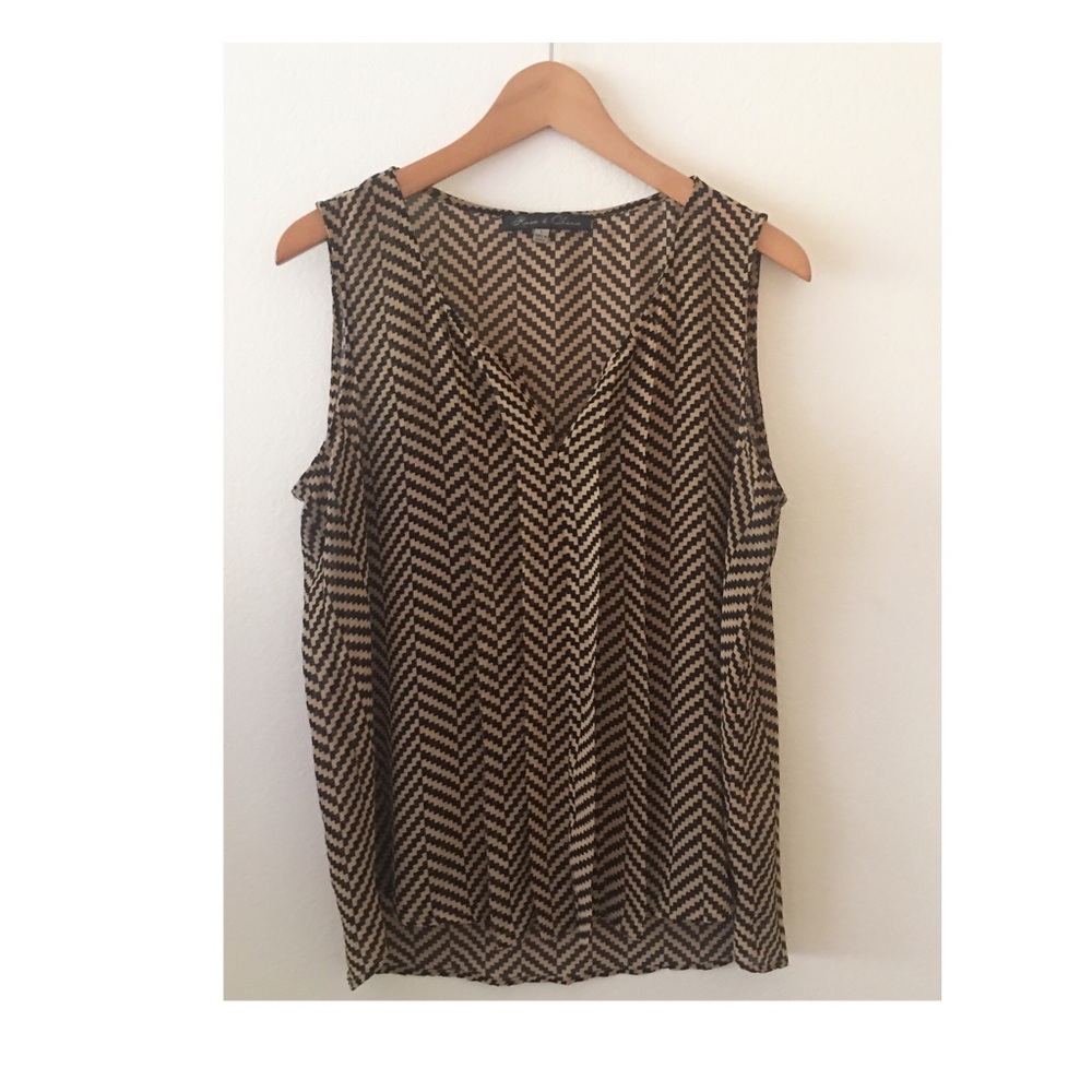 Chevron V-neck shell