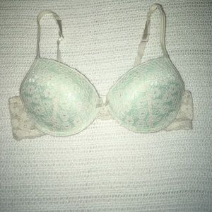 green and white push-up bra