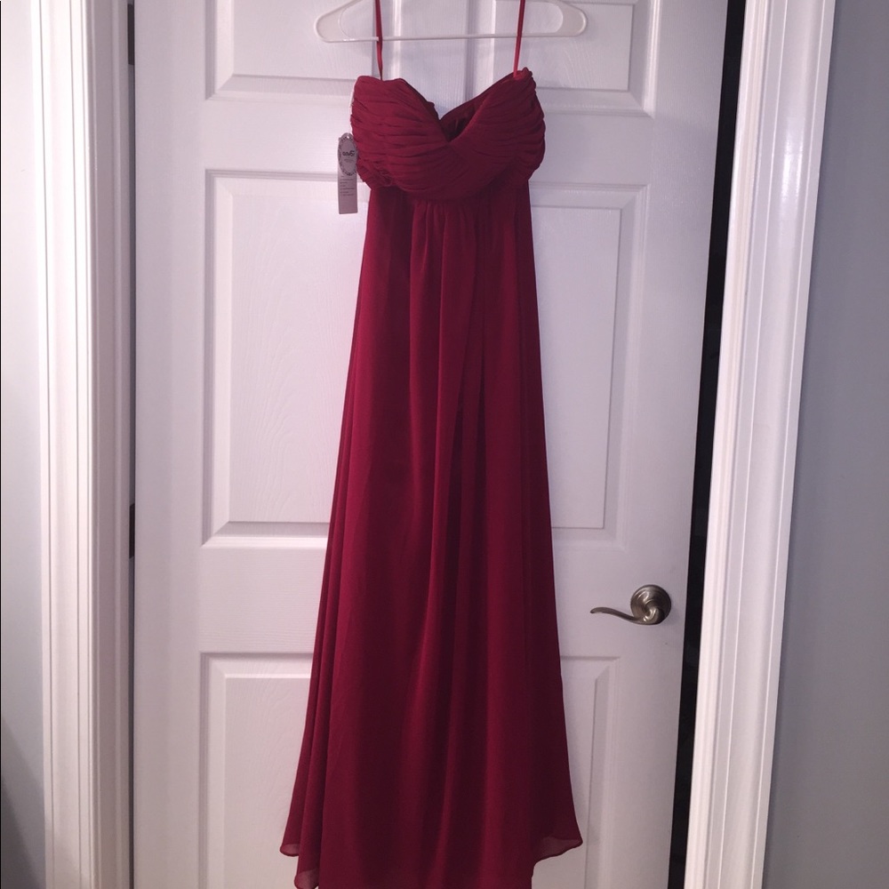 Strapless Burgundy Dress