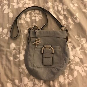 b. makowsky gray leather crossbody