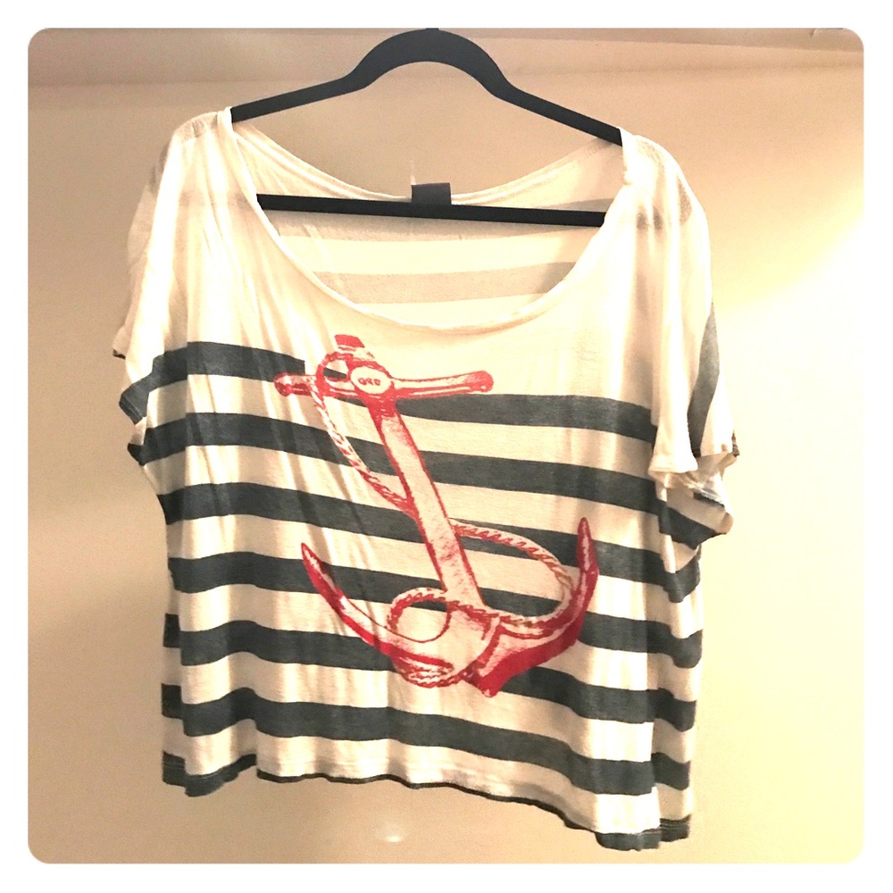 Blue and white anchor shirt