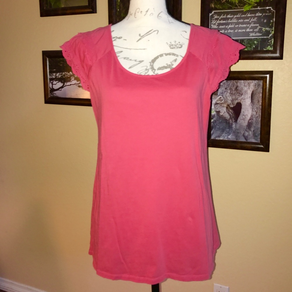 Loft Lace Shoulder Tee