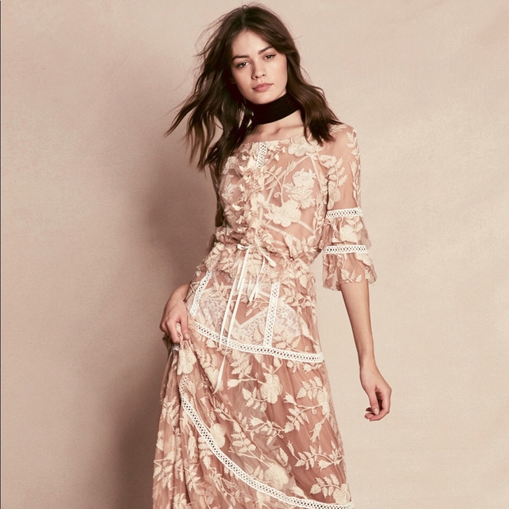 For Love and Lemons Emelia Top + Maxi Skirt Set