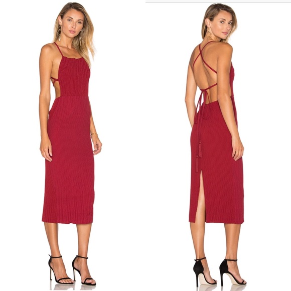 SOLD NWT SCF Camellia Dress in Red Honeycomb - Picture 6 of 7