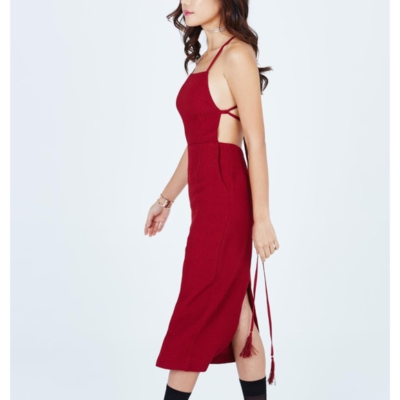 SOLD NWT SCF Camellia Dress in Red Honeycomb - Picture 5 of 7