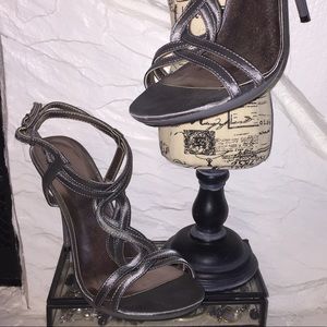 Pewter T-Strap Heels