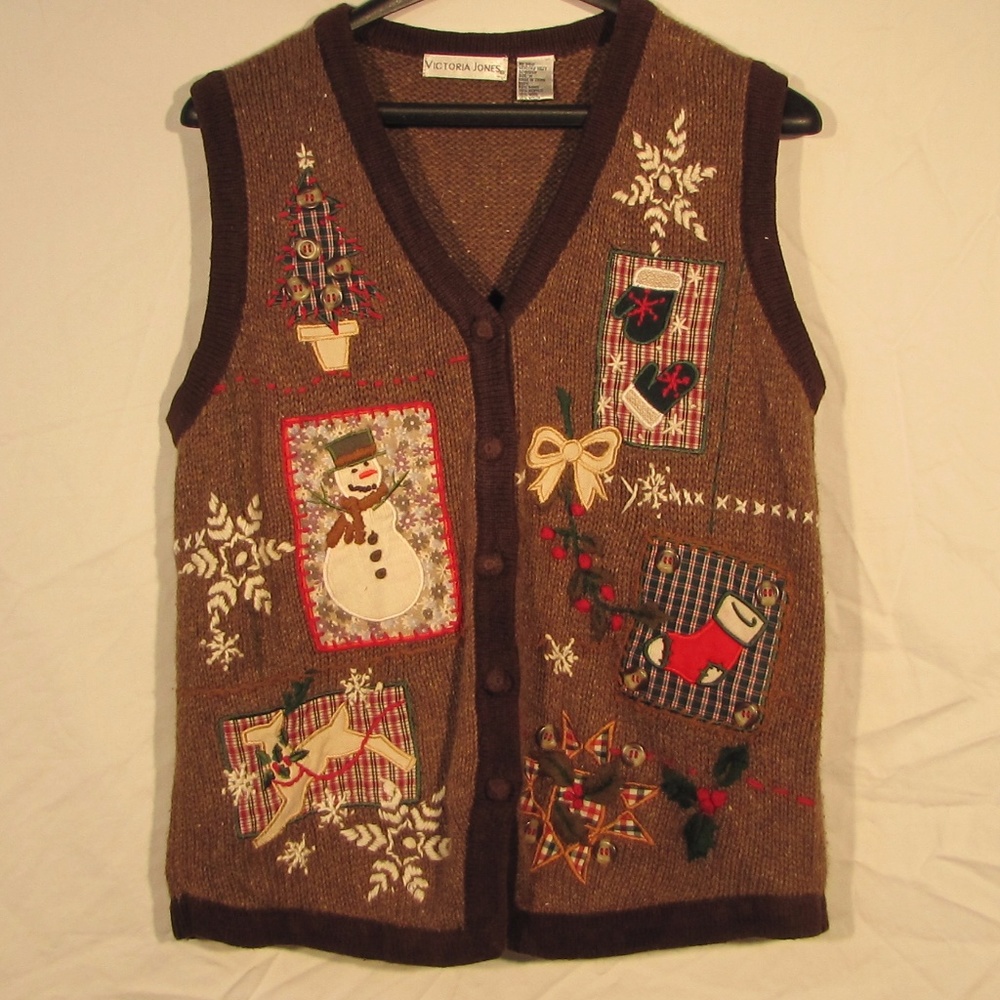 Medium Brown "Ugly" Christmas Sweater Vest