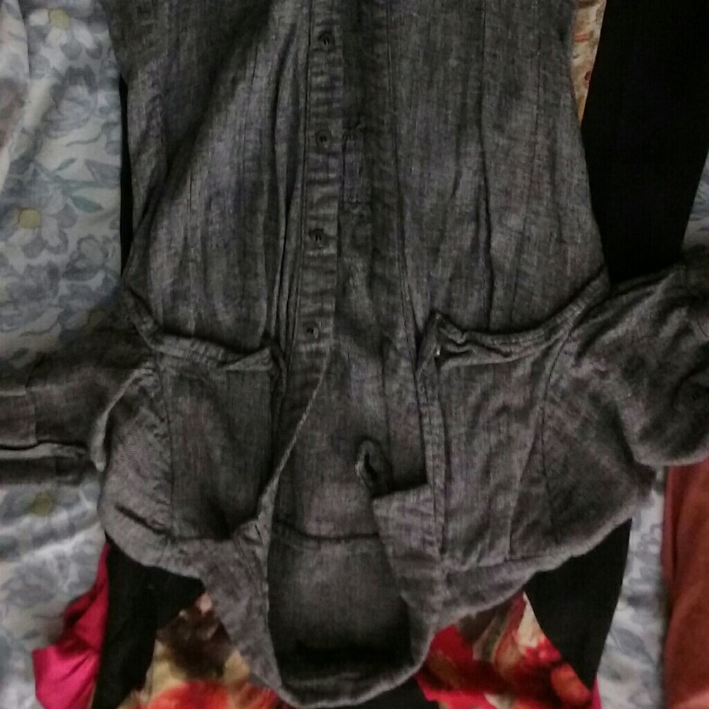Grey shirt dress