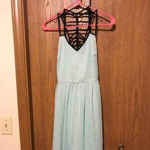 Light blue high-low dress