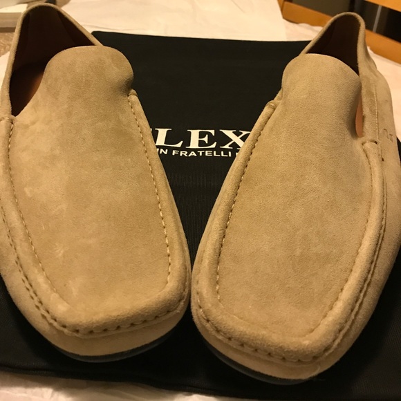 FLEXA MENS BEIGE SUEDE SLIP ON