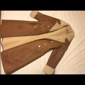 Real/genuine shearling lamb full length coat