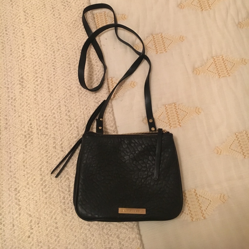 Black leather crossbody