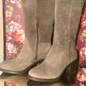 Genuine brown suede boots