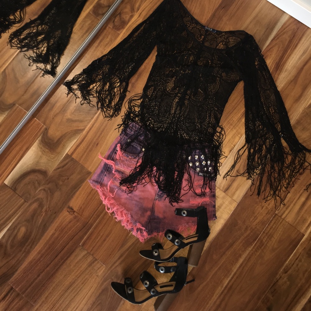 Stevie Nicks Inspired Lace and Fringe Top