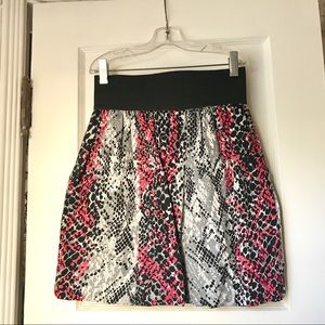 Aqua [Bloomingdales] High-waisted Snakeskin Skirt