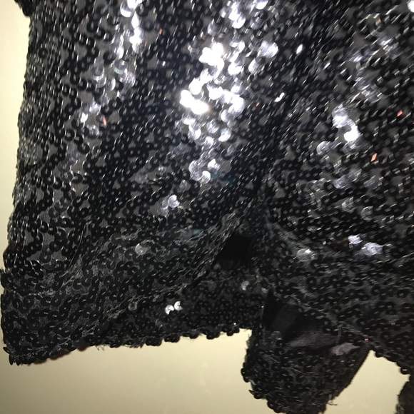 Black vintage sequin jacket. - Picture 5 of 6