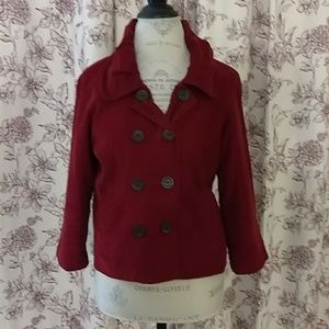 Sandro of Paris red corduroy cropped blazer