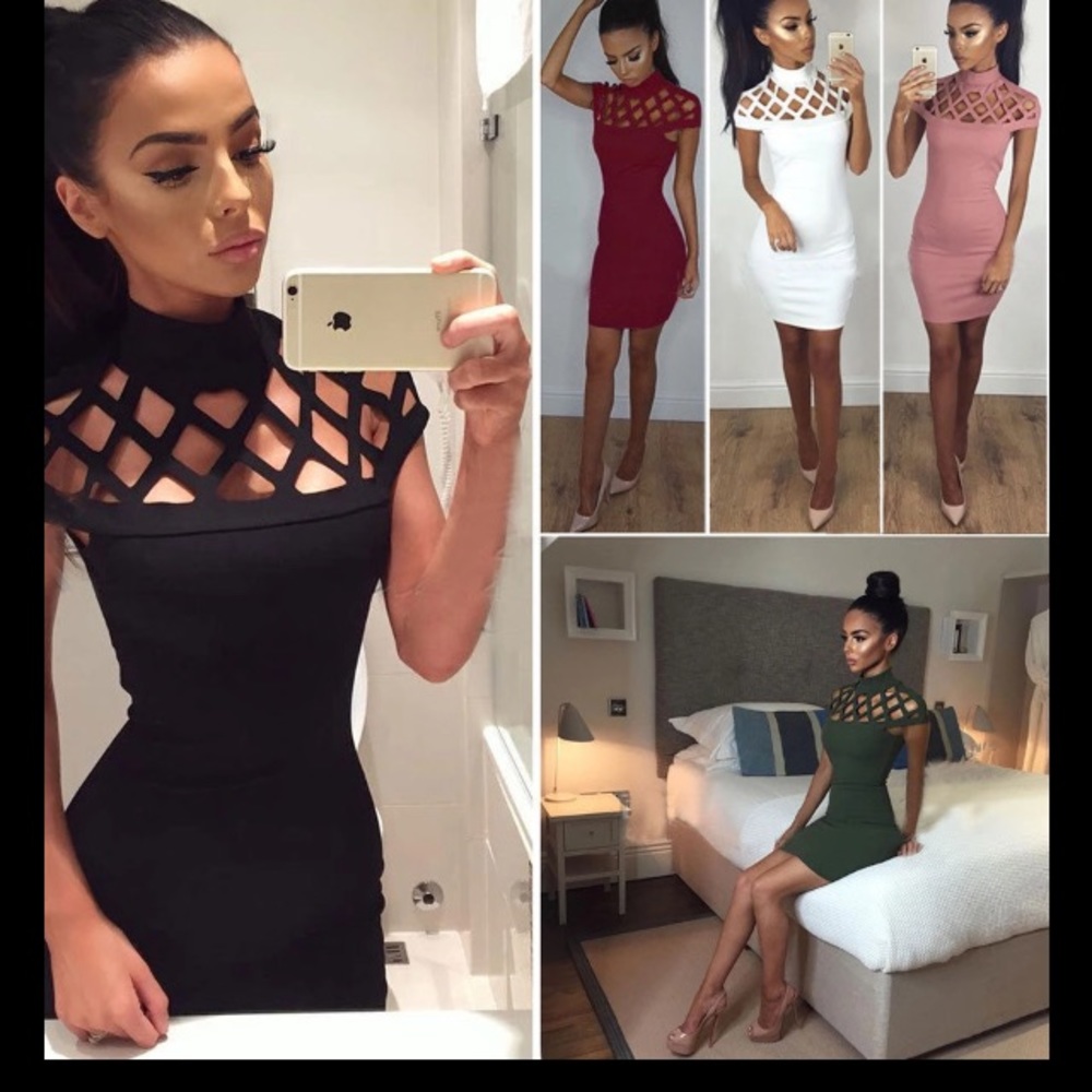 🔥Sale  Sexy Criss Coss S/S Body Con Dress