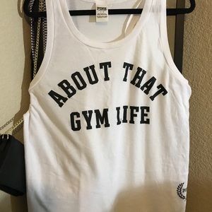VS PINK “ALL ABOUT THAT GYM LIFE” GYM TANK.