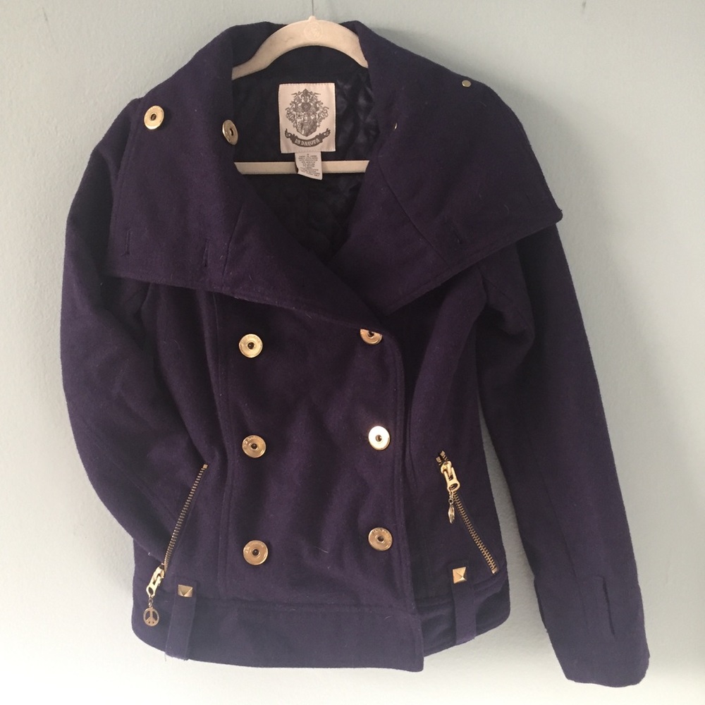 Eggplant pea coat style jacket