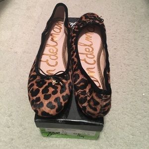Sam Edelman leopard-print flats. Never been worn.