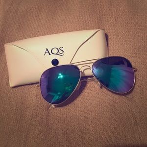 AQS : NEW ! James Reflective Metal Aviator Frame