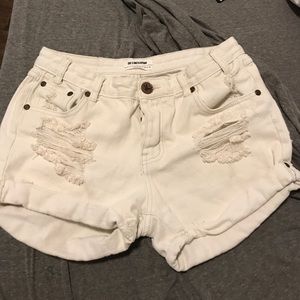 One Teaspoon distressed charger shorts