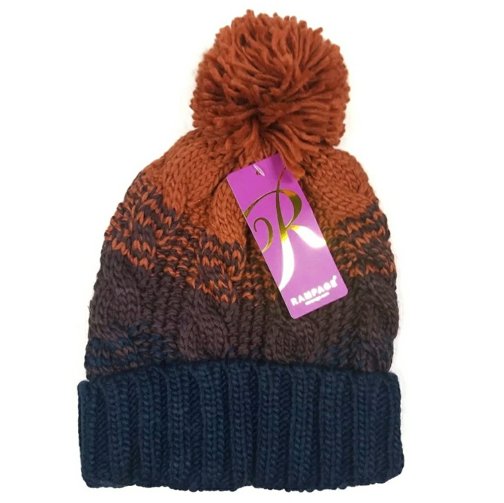 Cozy Rampage Beanie Pom Poms Chunky - Picture 1 of 3