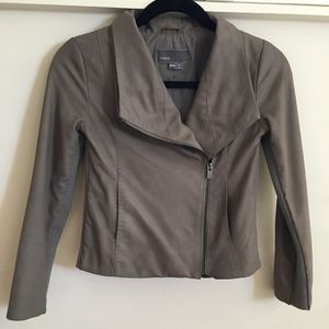 Vince Girls Gray Scuba Genuine Leather Jacket