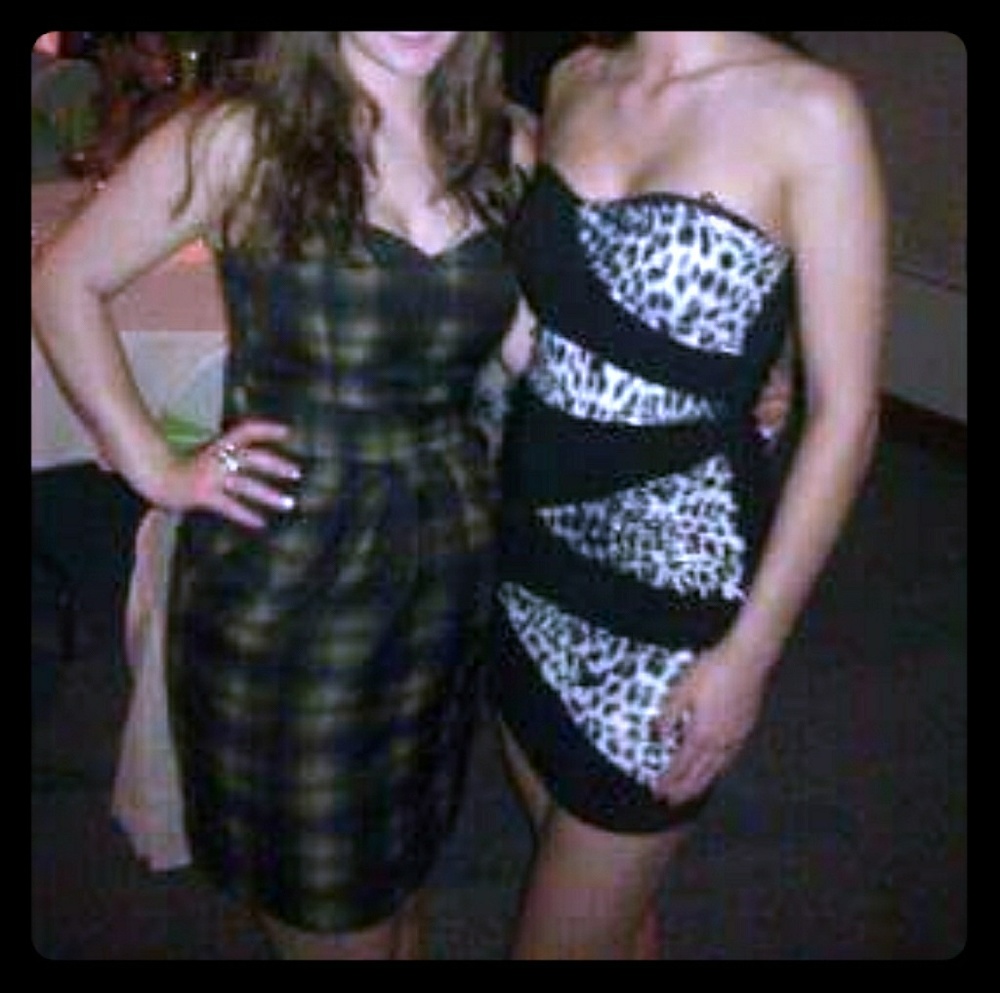 Black and White Strapless Dress