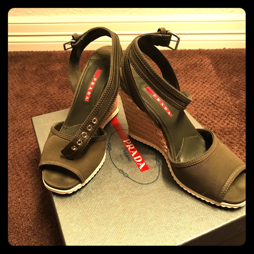 Prada Gabardine Wedges