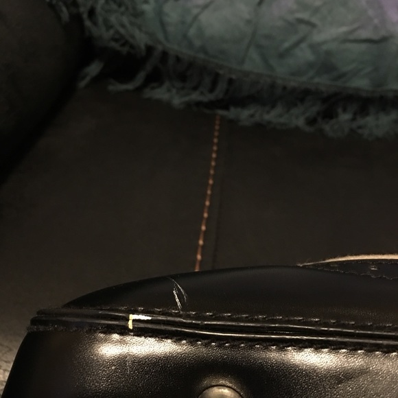 George black trim and gray twill rectangular purse - Picture 7 of 8