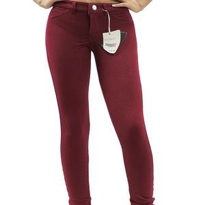 JW Maxx Burgundy Stretchy Jeggings