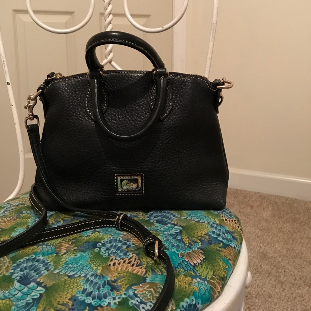 Downey and Bourke black leather crossbody purse