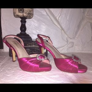 Raspberry Slingback Rhinestone Accent